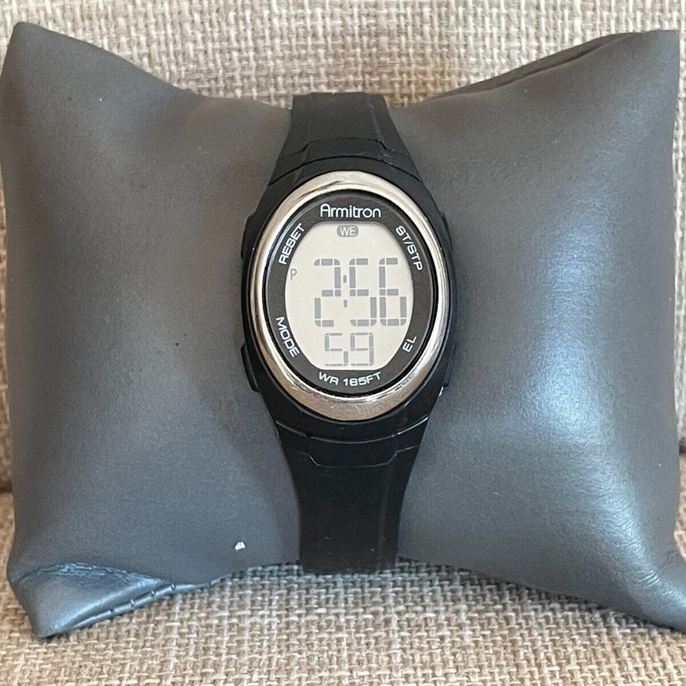 Armitron Women Wrist Watch Digital Sport Black Rubber Band Multi function Watch - Picture 2 of 11